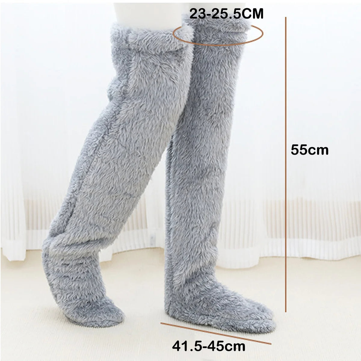 Over Knee Fuzzy Leg Warmers | Plush Long Sleeping Socks & Cozy Winter Stockings