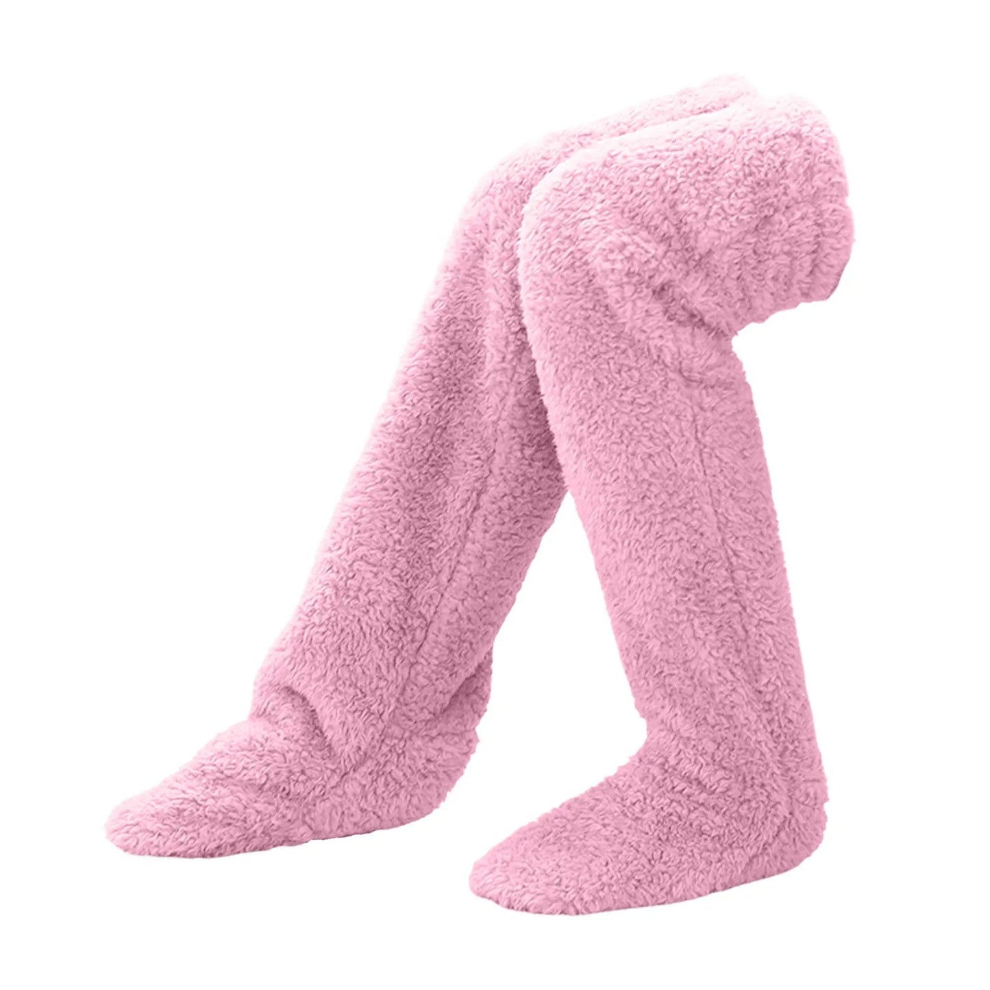 Over Knee Fuzzy Leg Warmers | Plush Long Sleeping Socks & Cozy Winter Stockings
