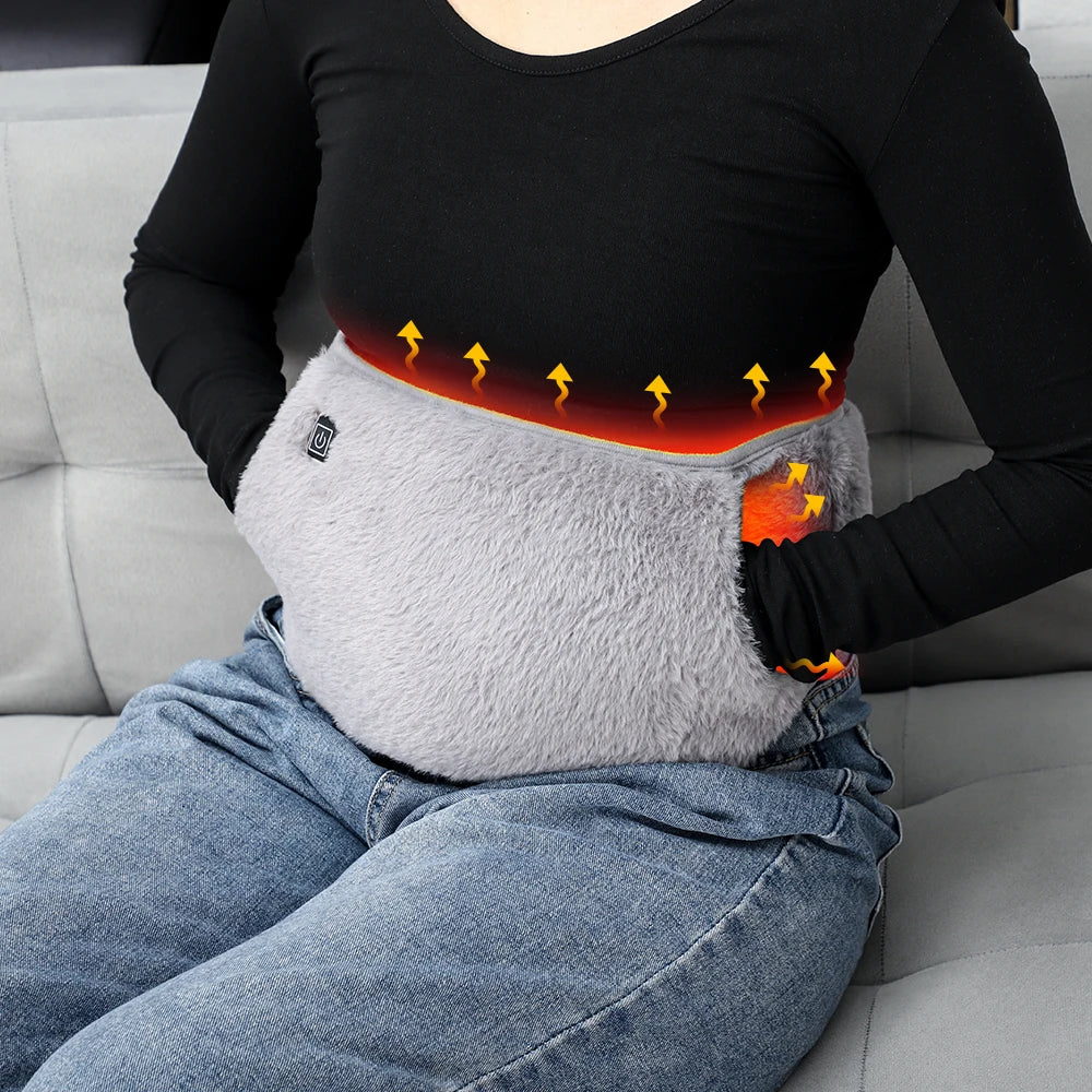 2-in-1 Electric Heating Waist Belt & Hand Warmer | USB Pain Relief Pad for Cramps & Back Pain